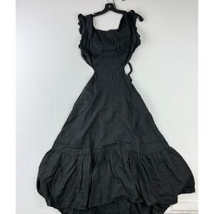 MARISSA WEBB Black Linen Cutout Summer Dress Size L‎ Womens RTR
